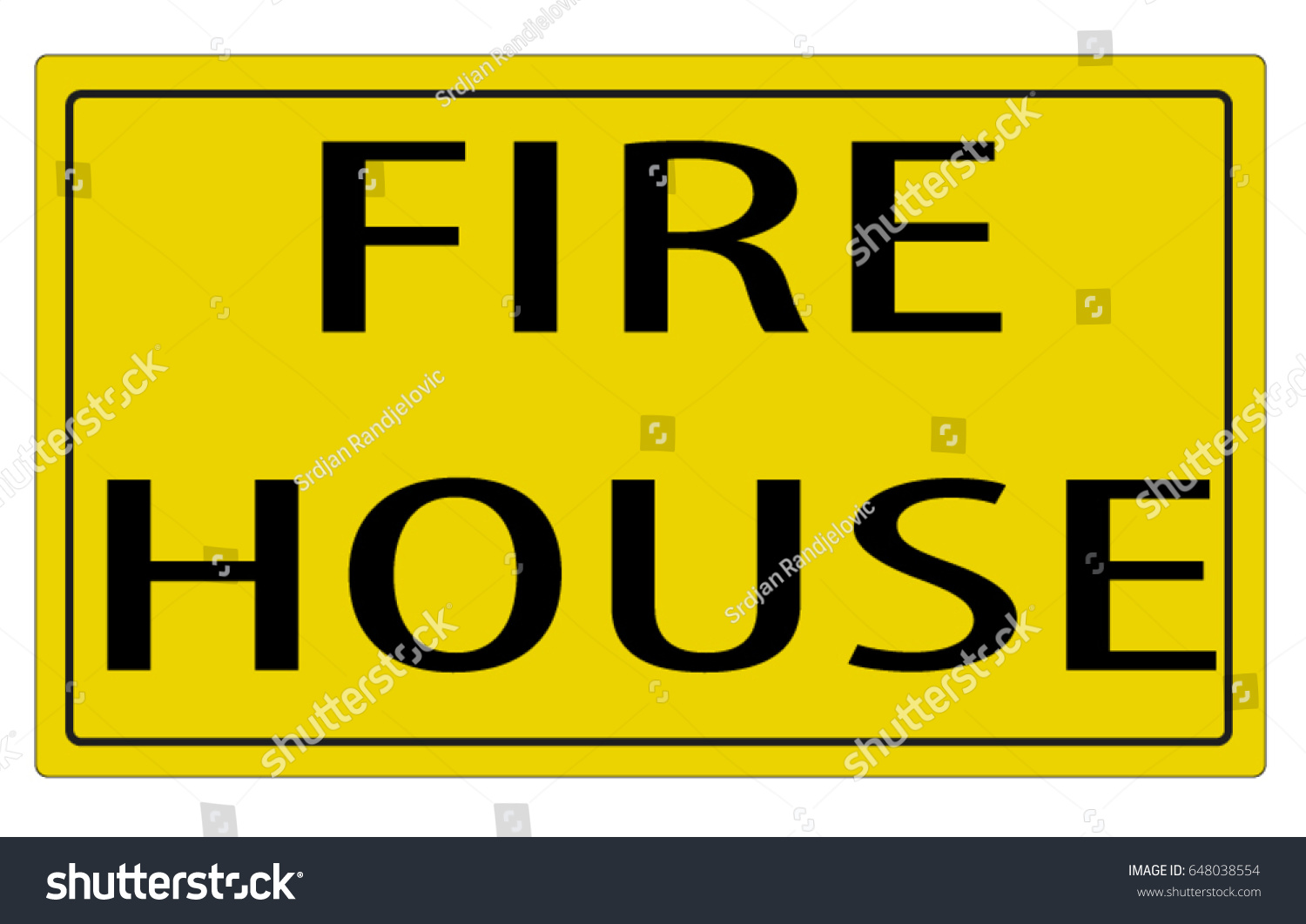 Fire house road sign. Royalty Free Stock Vector 648038554