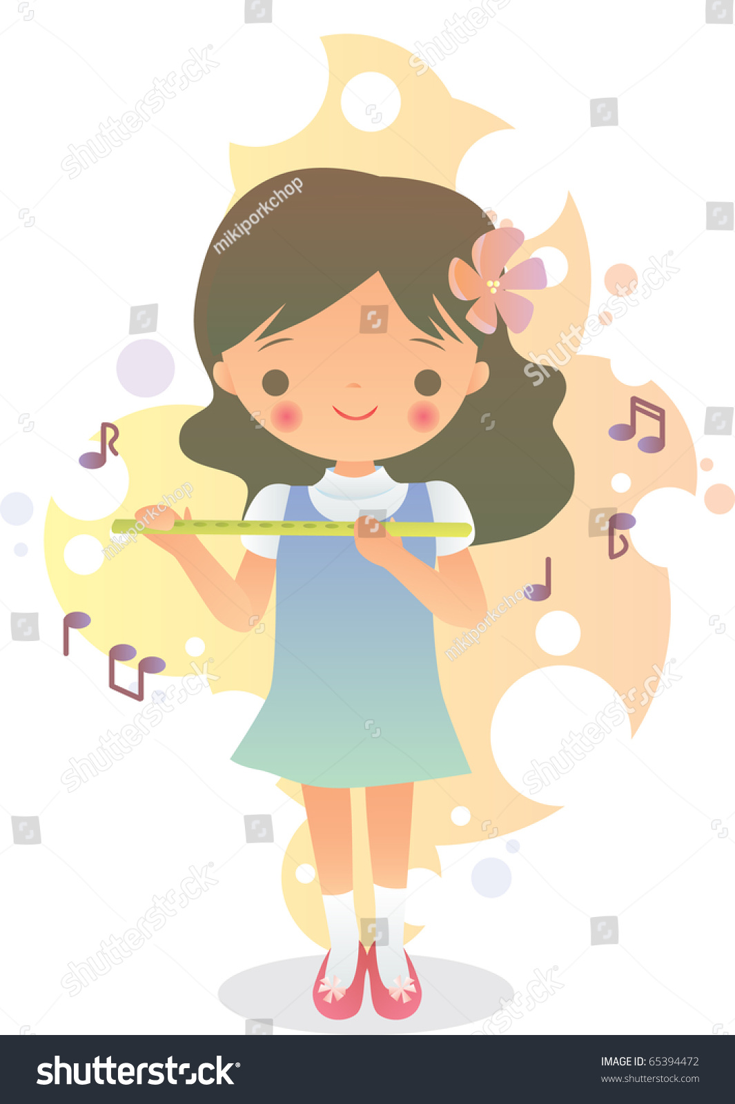 Girl holding a flute Royalty Free Stock Photo 65394472