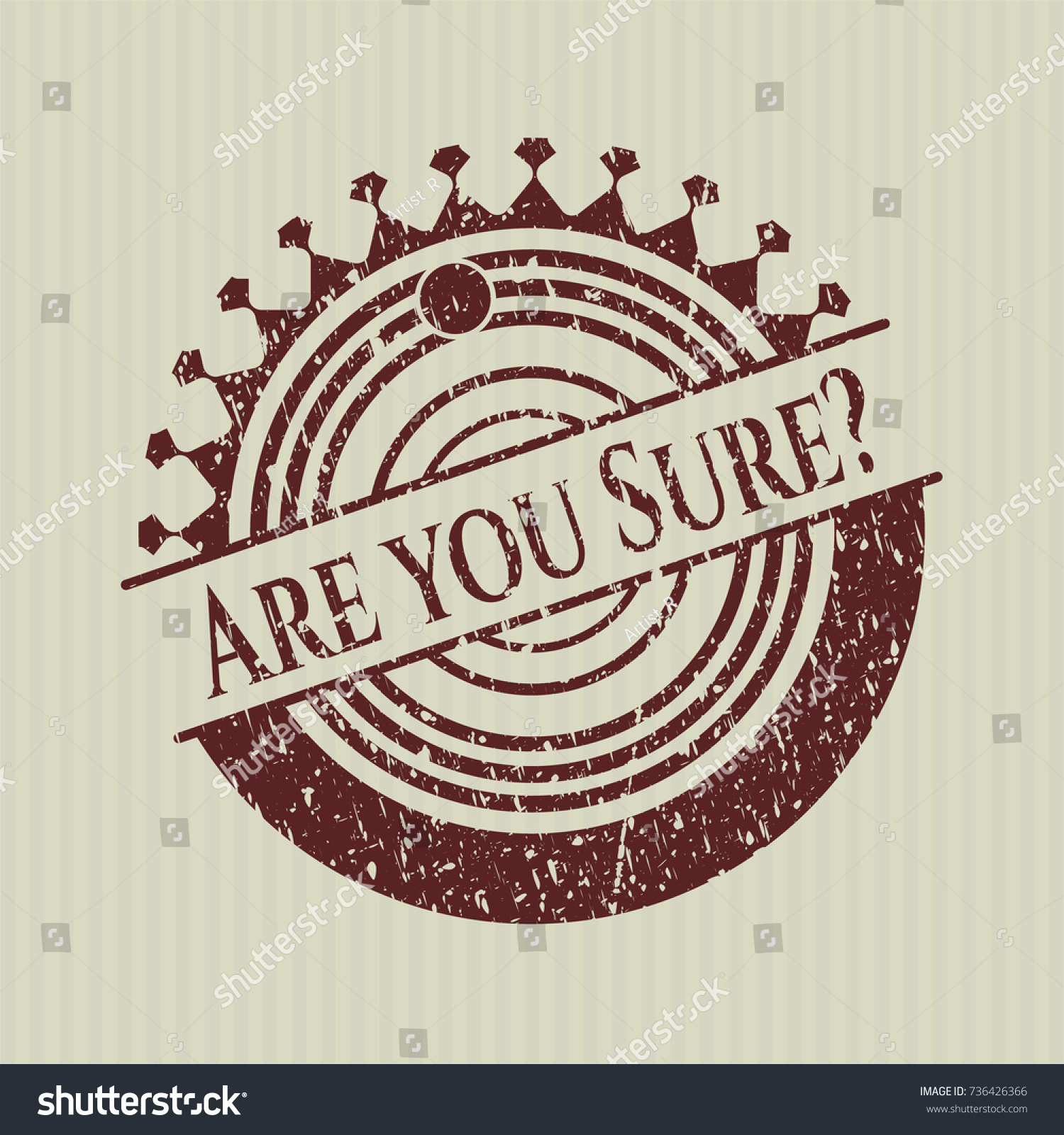 Red Are you Sure? grunge seal Royalty Free Stock Vector 736426366