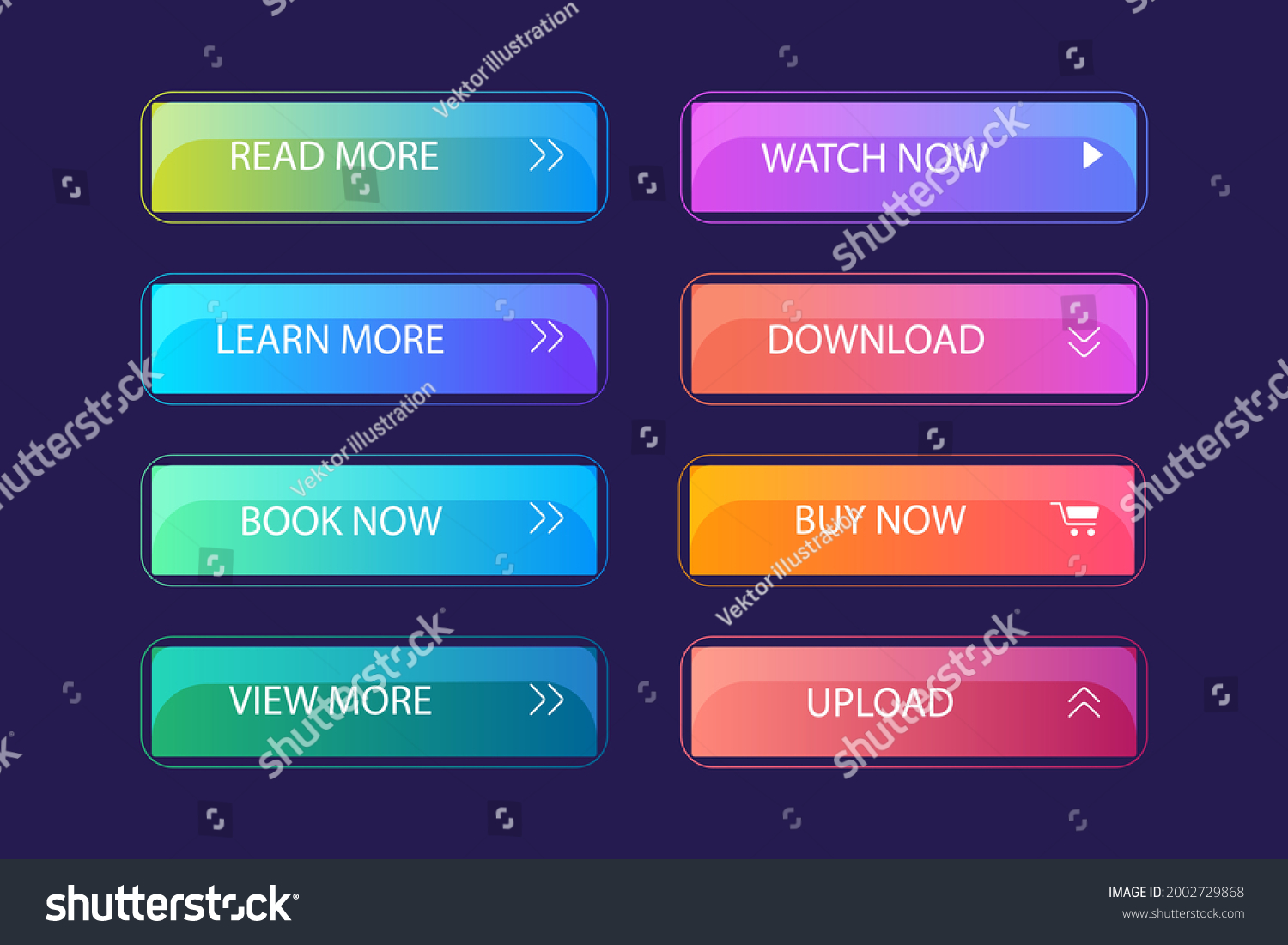 Action Buttons site Menu Navigation Buttons Stock Vector (Royalty