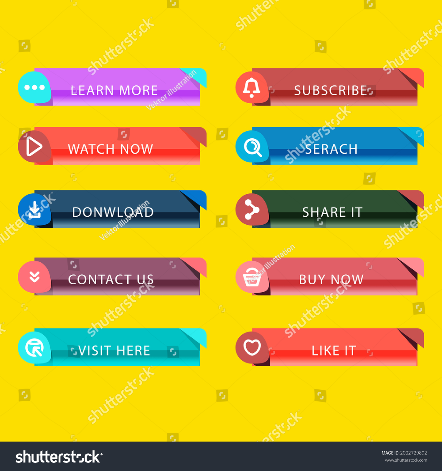 Action Buttons site Menu Navigation Buttons Stock Vector (Royalty