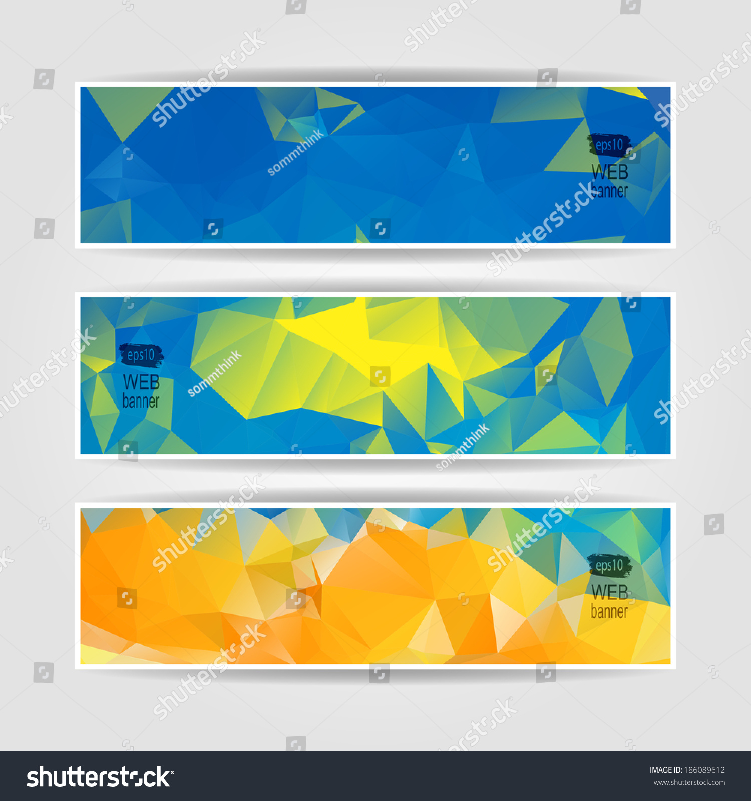 Abstract Set Vector Headers Orange Triangular Stock Vector (Royalty Free) 186089612