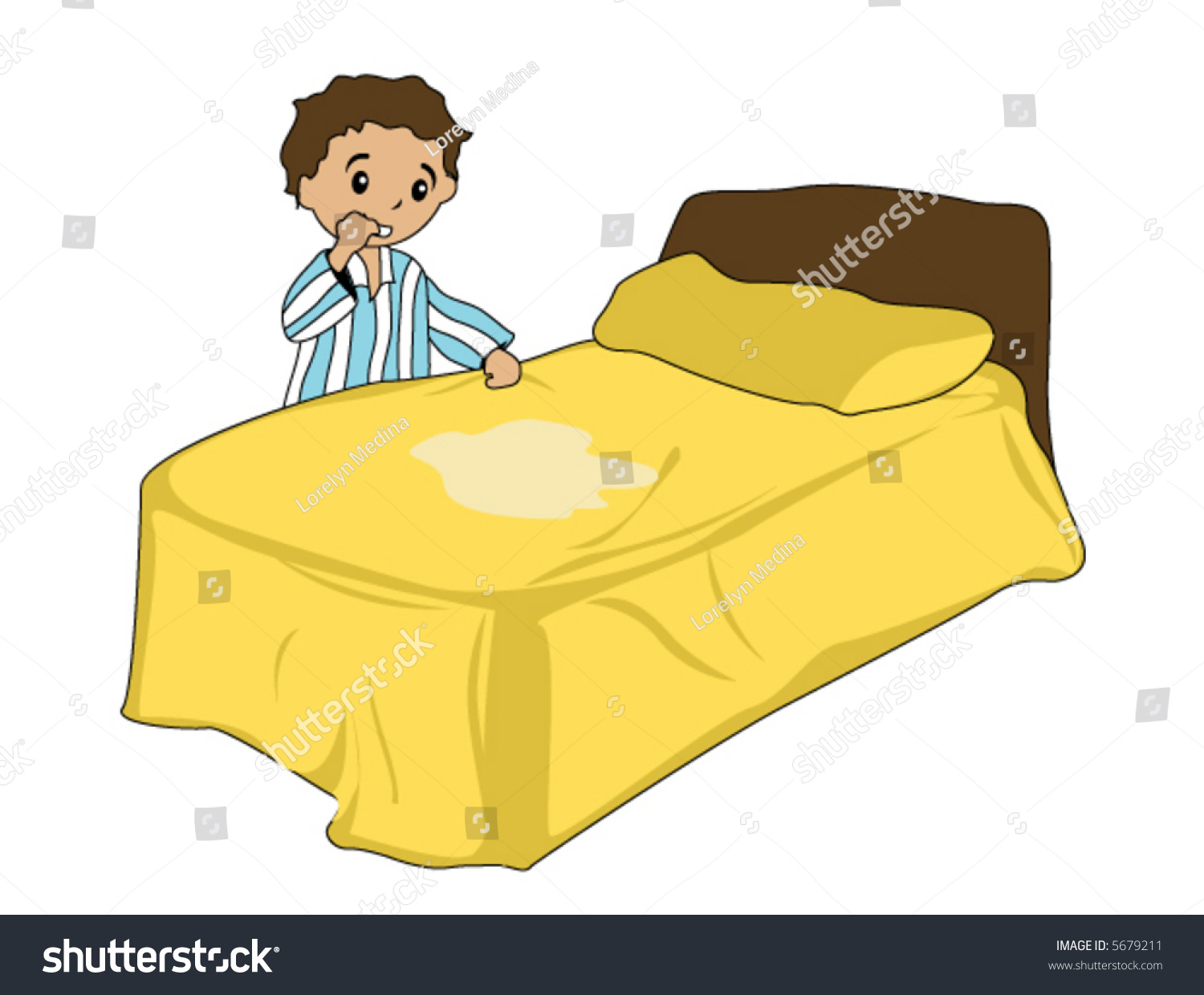Bed Wetting Vector Vector có sẵn (miễn phí bản quyền) 5679211