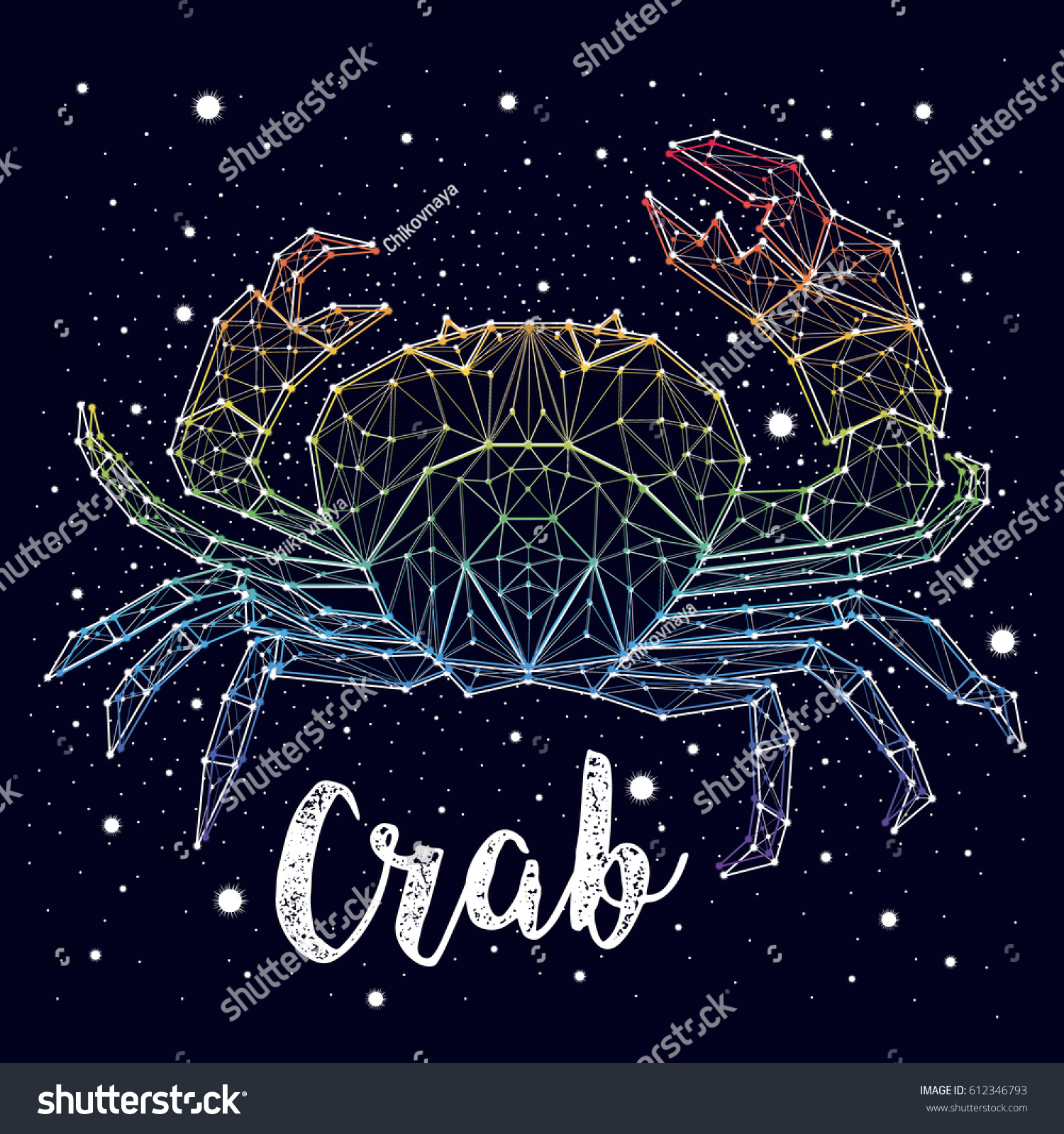 Crab Constellation Vector Stock Vector (Royalty Free) 612346793
