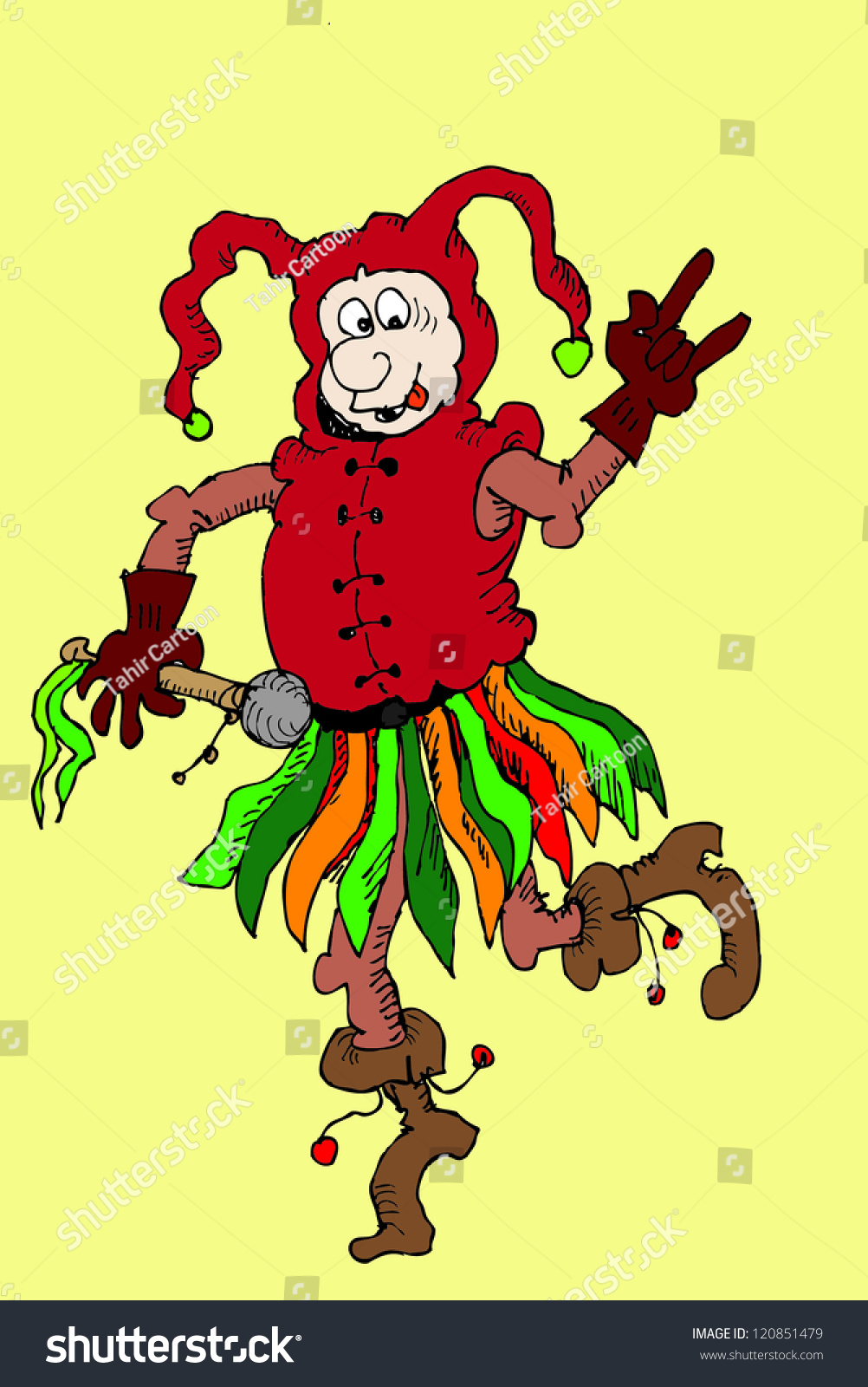 Dancing Jester Stock Vector Illustration 120851479 Shutterstock
