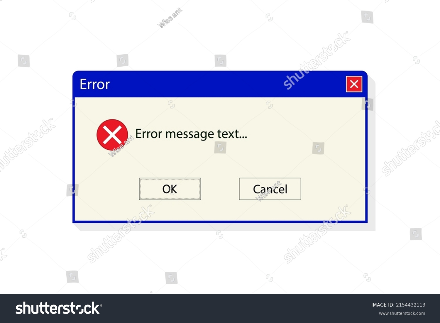 Error Window On Computer Error Message Stock Vector (Royalty Free