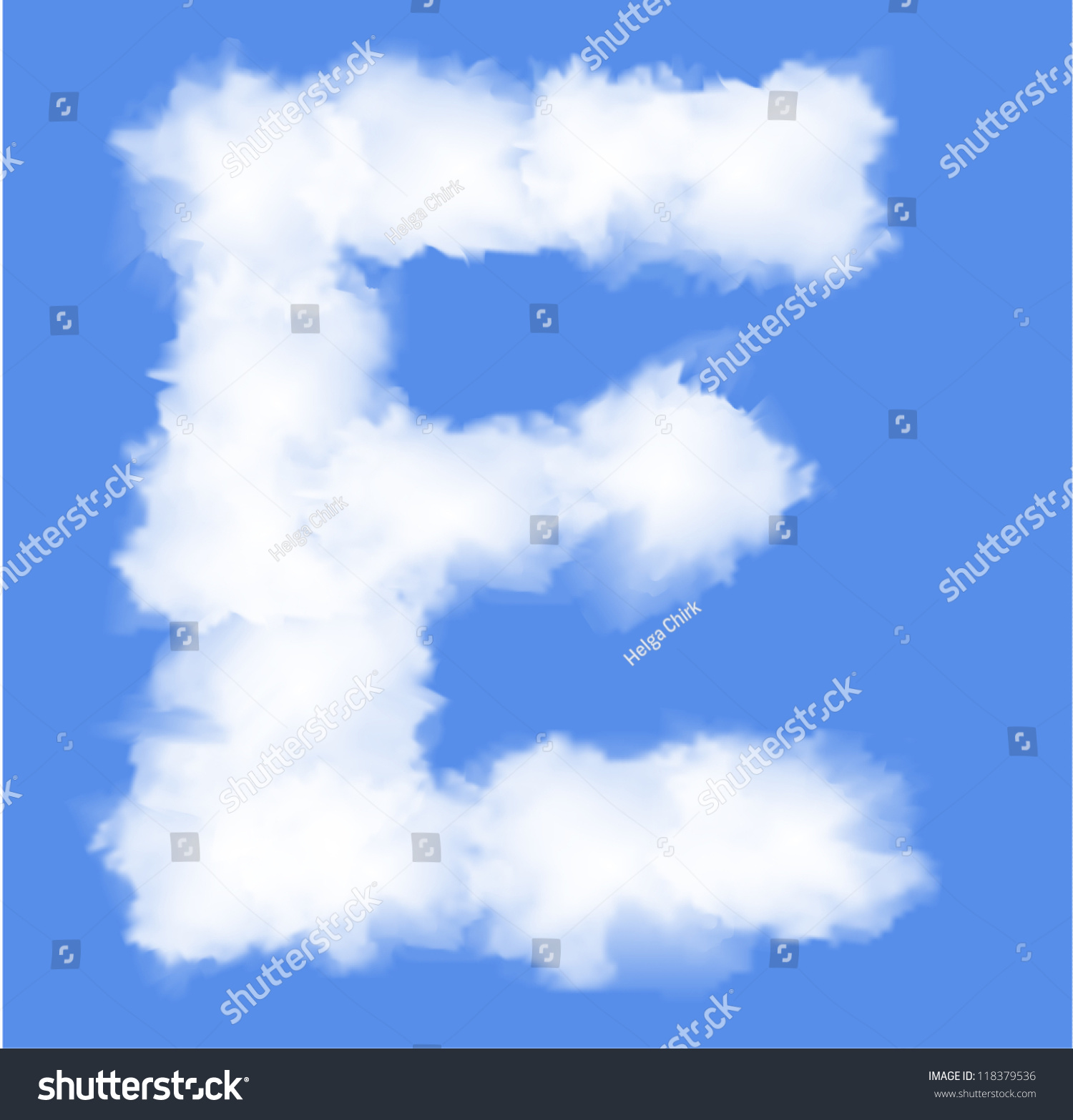Letter E Cloud Shape Stock Vector Illustration 118379536 Shutterstock