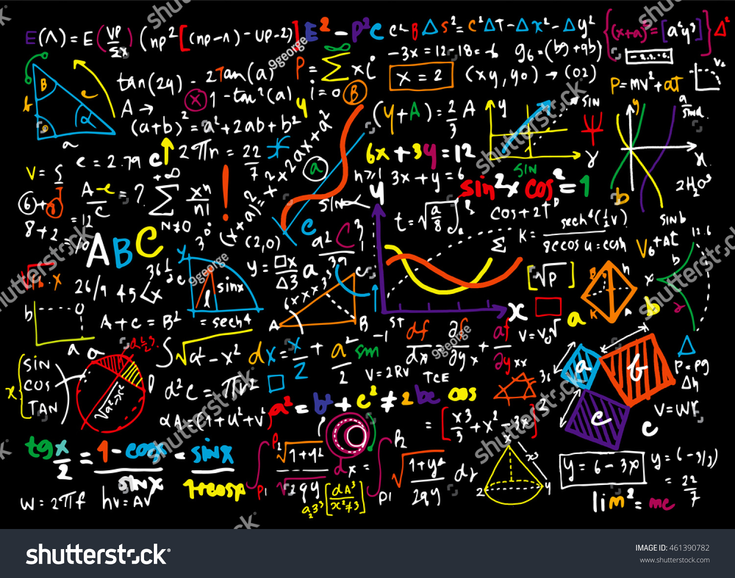 Math Linear Mathematics Education Circle Background With Geometrical