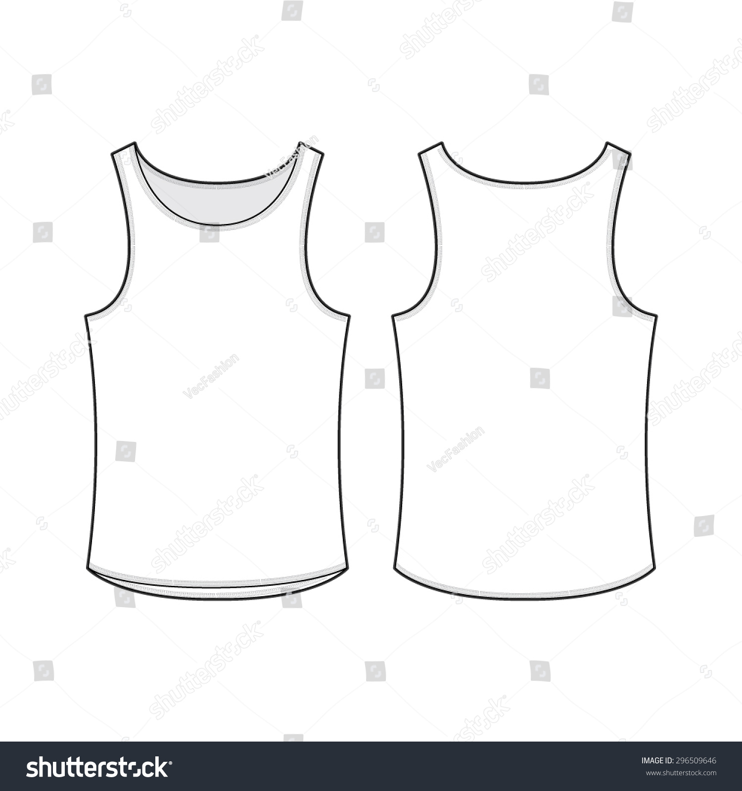 Men Basic Tank Top Stock Vector 296509646 Shutterstock