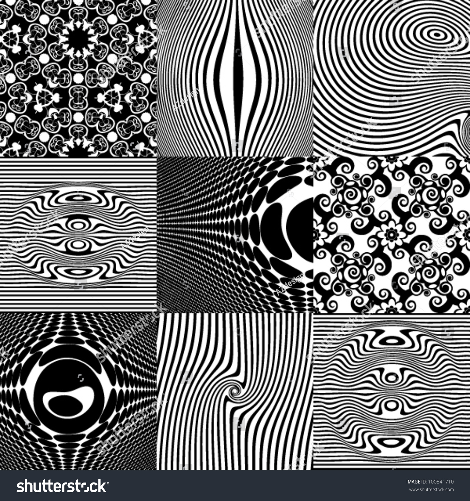 Optical Illusions Abstract Patterns Vector Design Stock Vector