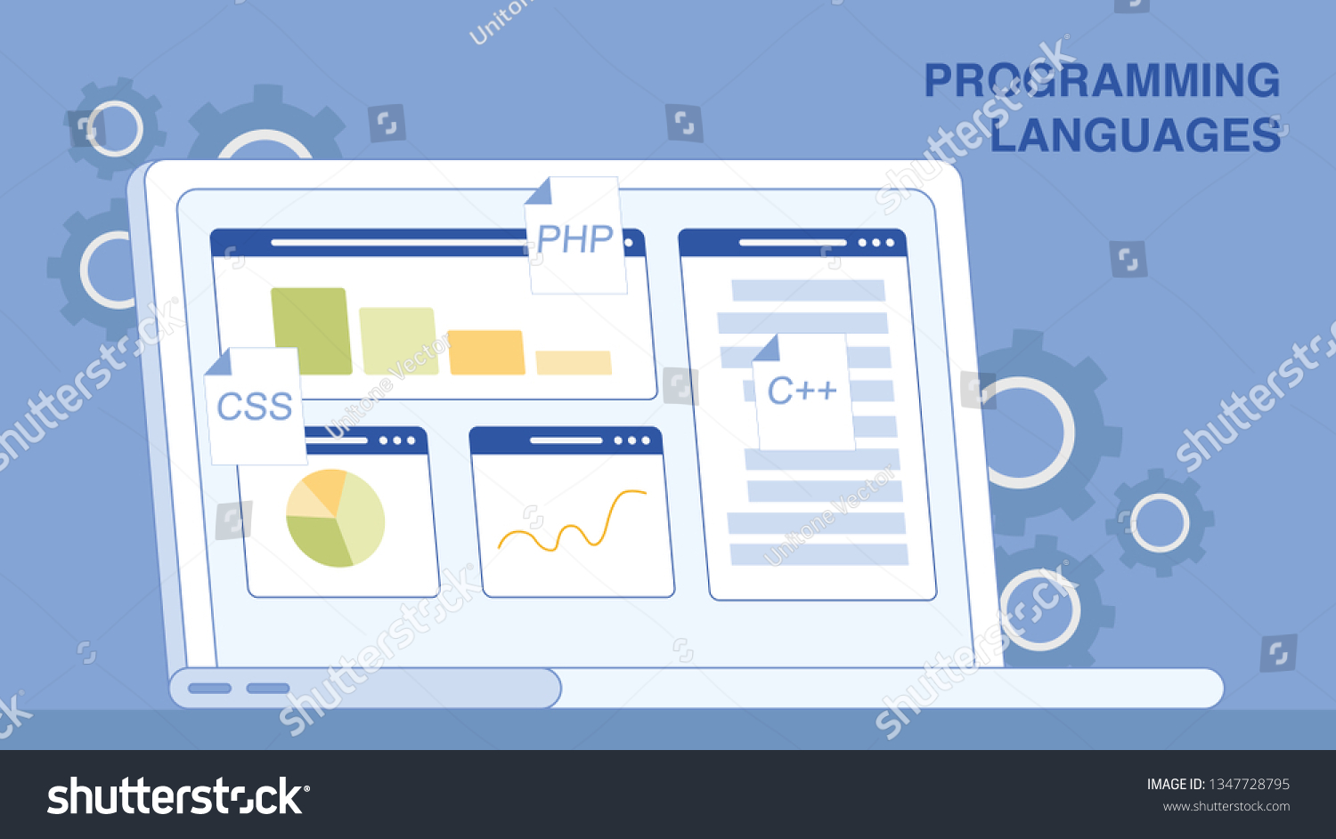 Programming Languages Vector  Banner Template Stock Vector (Royalty