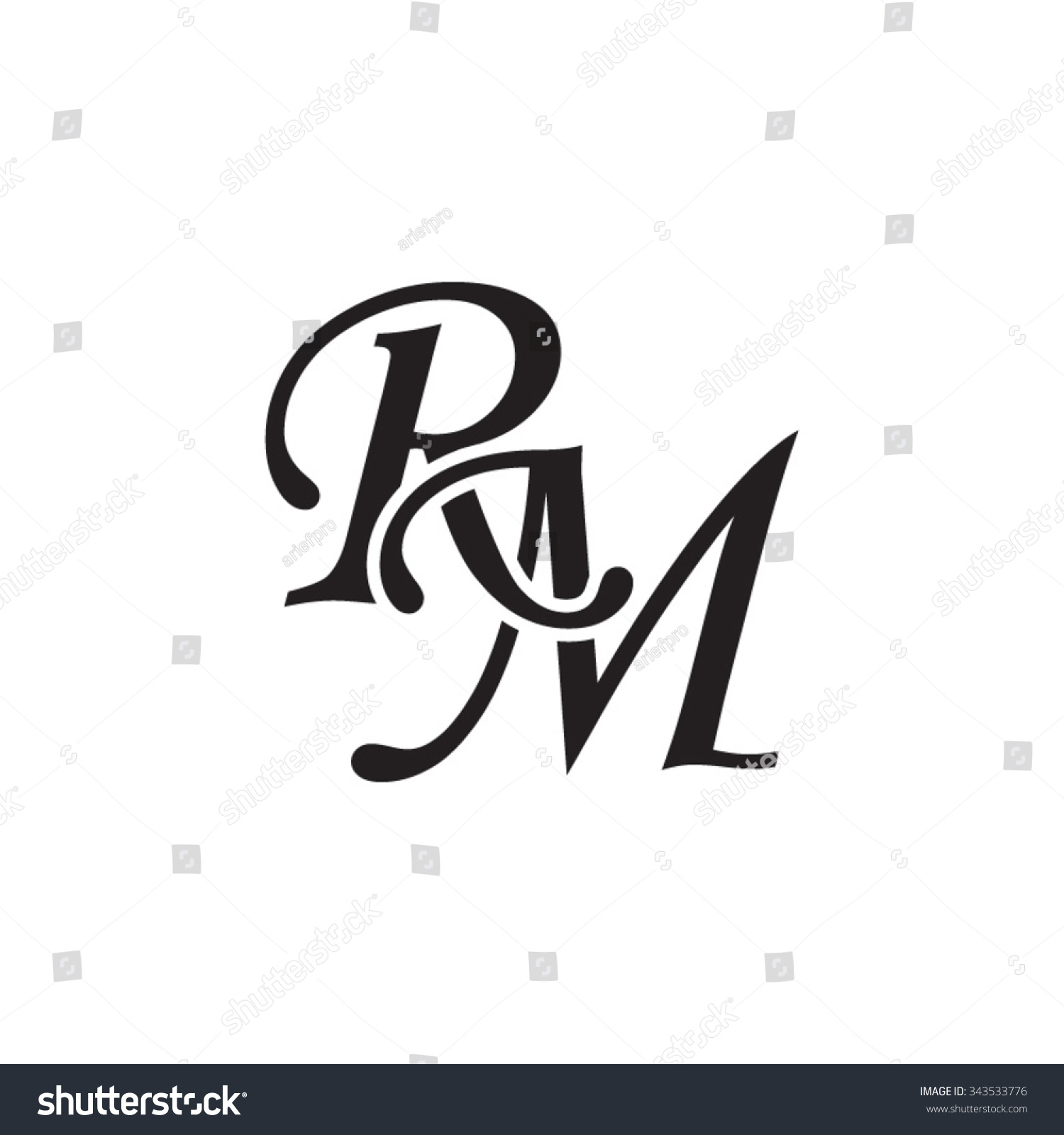 Rm Initial Monogram Logo Stock Vector 343533776 Shutterstock