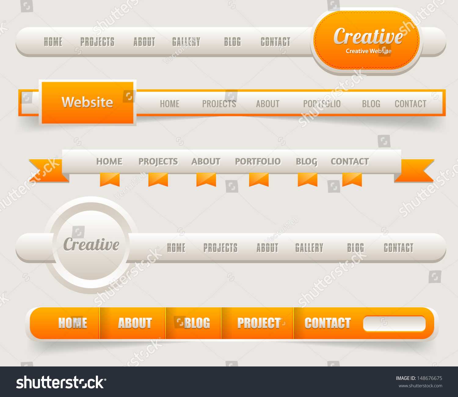 Vector Header Web Menu Design Stock Vector (Royalty Free) 148676675