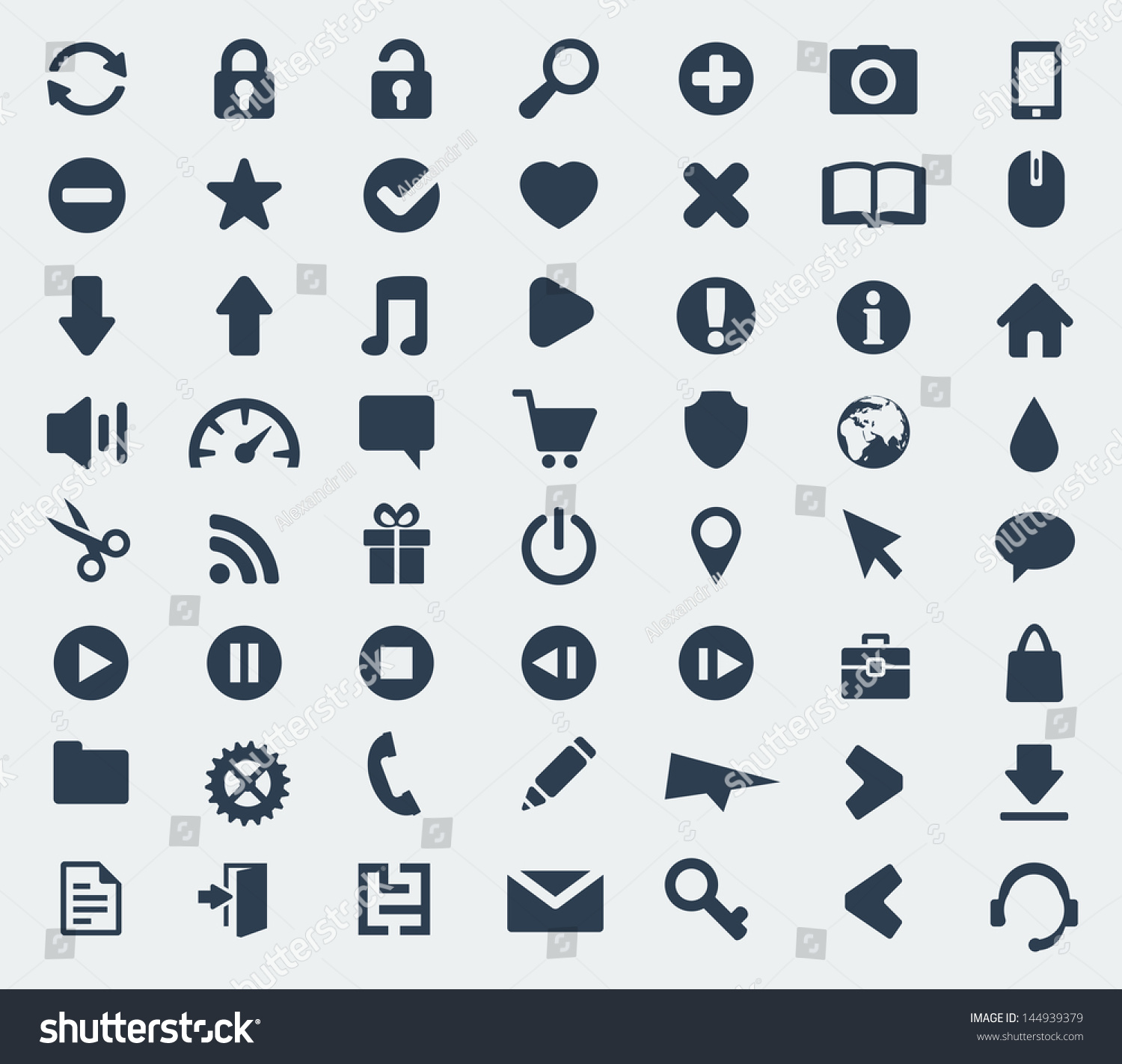 Vector Web Application Icons Set Stock Vector Royalty Free 144939379