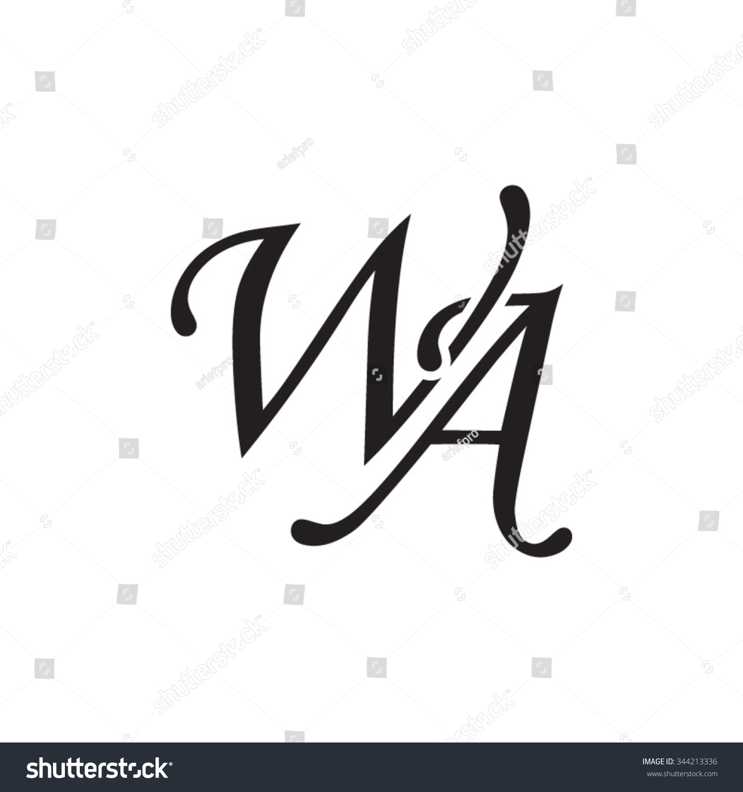 Wa Initial Monogram Logo Stock Vector Illustration 344213336 Shutterstock