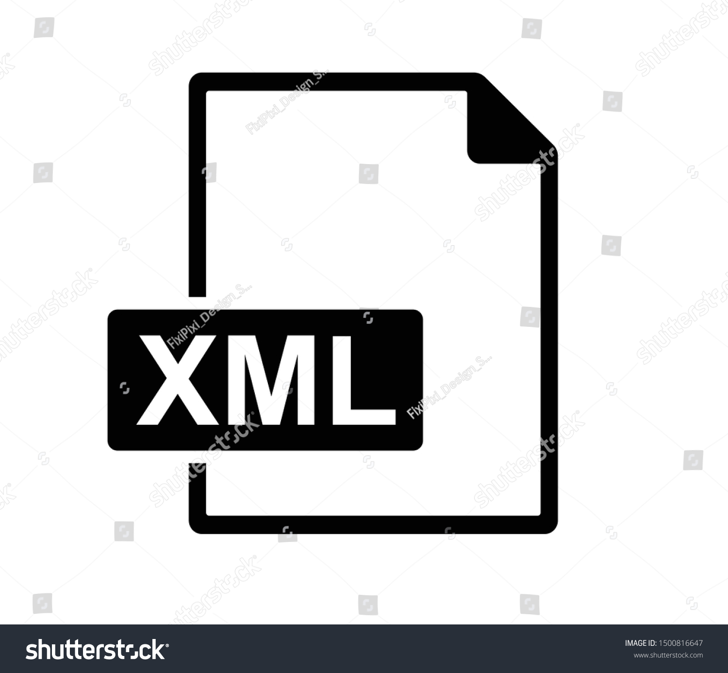 Xml File Icon Xml File Format Stock Vector (Royalty Free) 1500816647