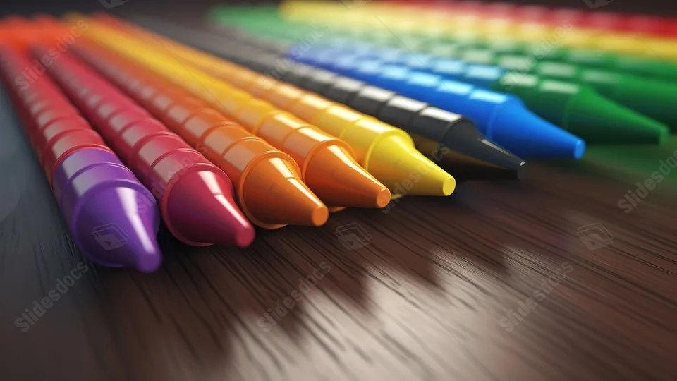 A Line Of Different Colored Crayons Powerpoint Background For Free Download Slidesdocs
