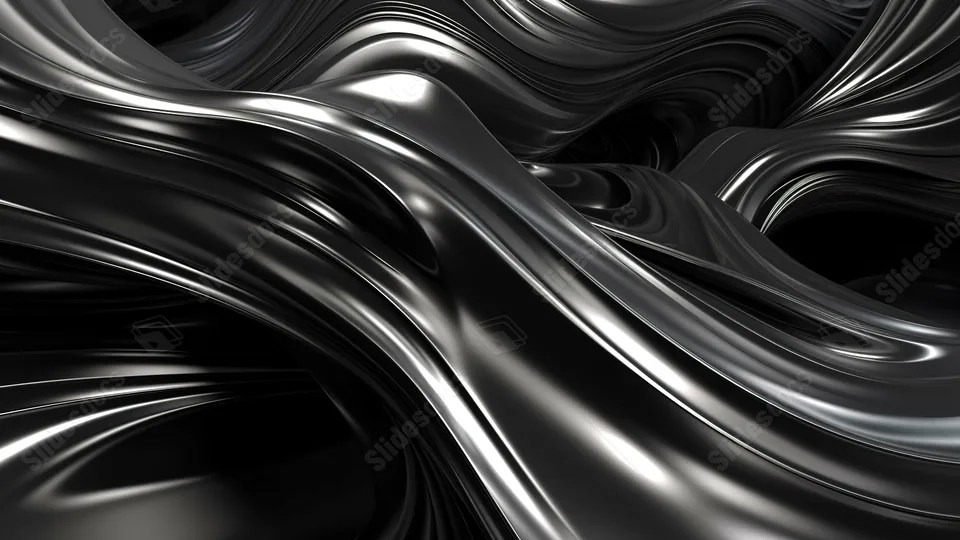 Abstract Grey Metallic Backdrop With Sleek Silver Wave Design In 3d