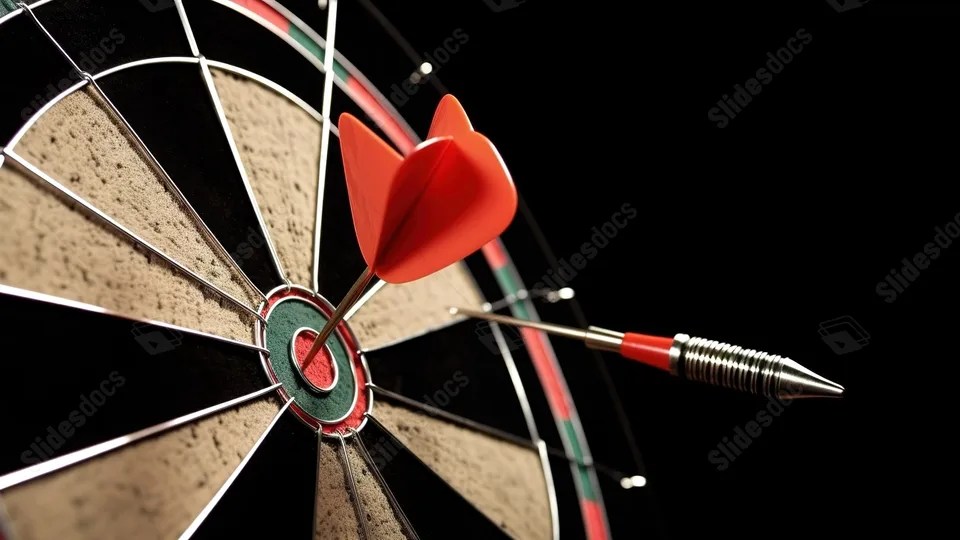 Darts Target In The Top Of Dartboard And Center Of Dart Board
