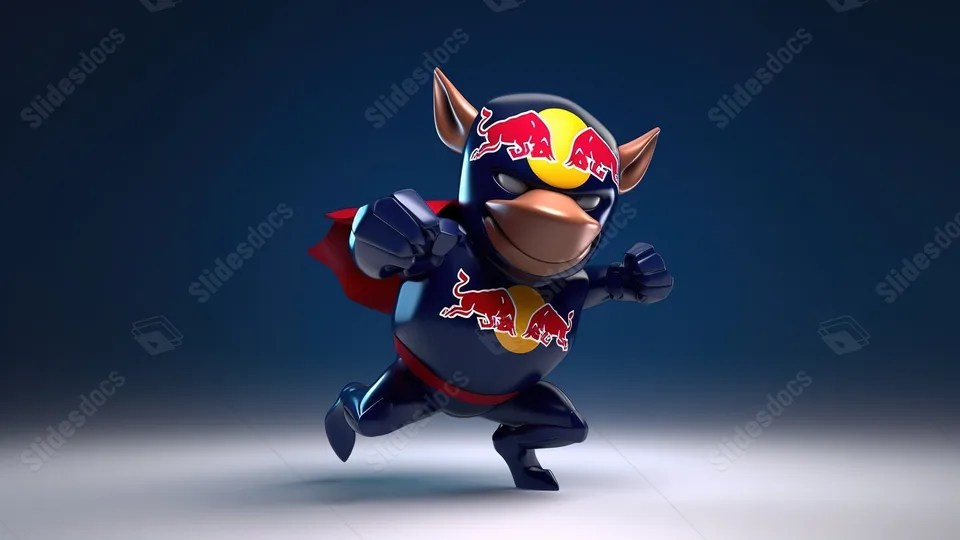 Dynamic Red Bull Character In 3d Powerpoint Background For Free