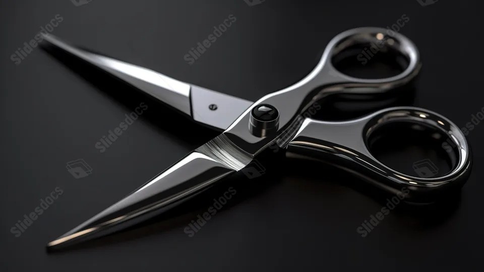 Rendered Scissors In 3d Powerpoint Background For Free Download