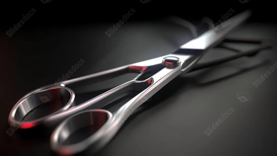 Scissors In 3d Rendering Powerpoint Background For Free Download