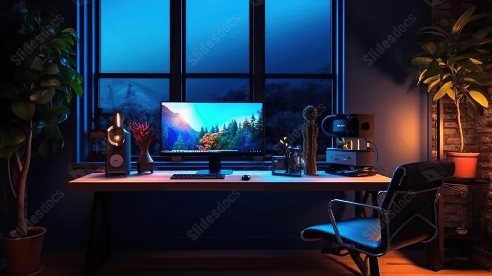 Hình nền Powerpoint Văn Phòng Studio Sau Giờ Làm Việc Kết Xuất 3D Thể