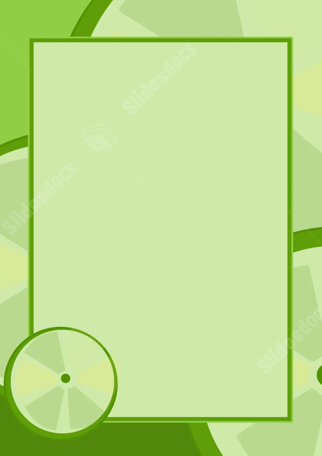 A Lemonbased Simple Green Map Page Border Background Word Template And
