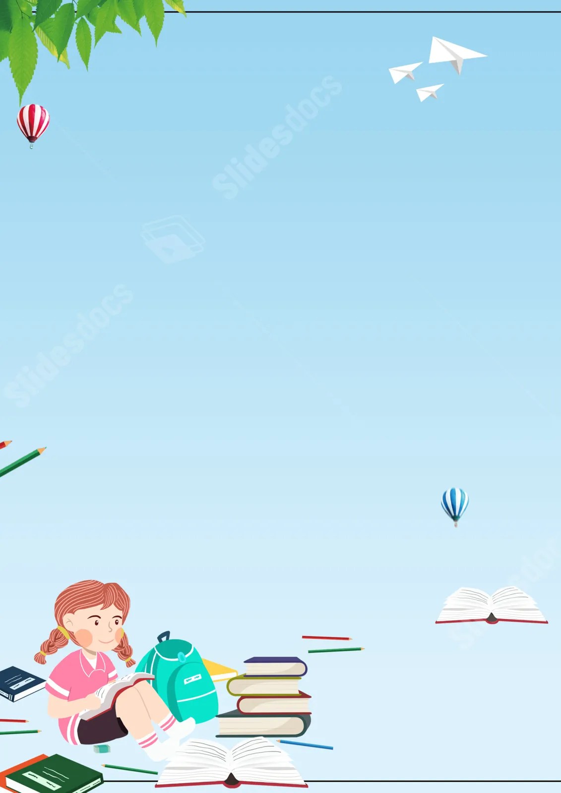 A New Perspective On Reading Day Page Border Background Word Template