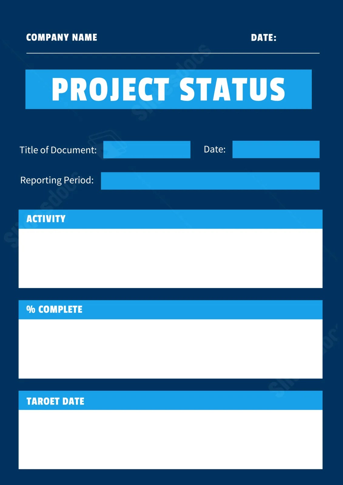 Blue Business Poster An Update On Project Progress Word Template And