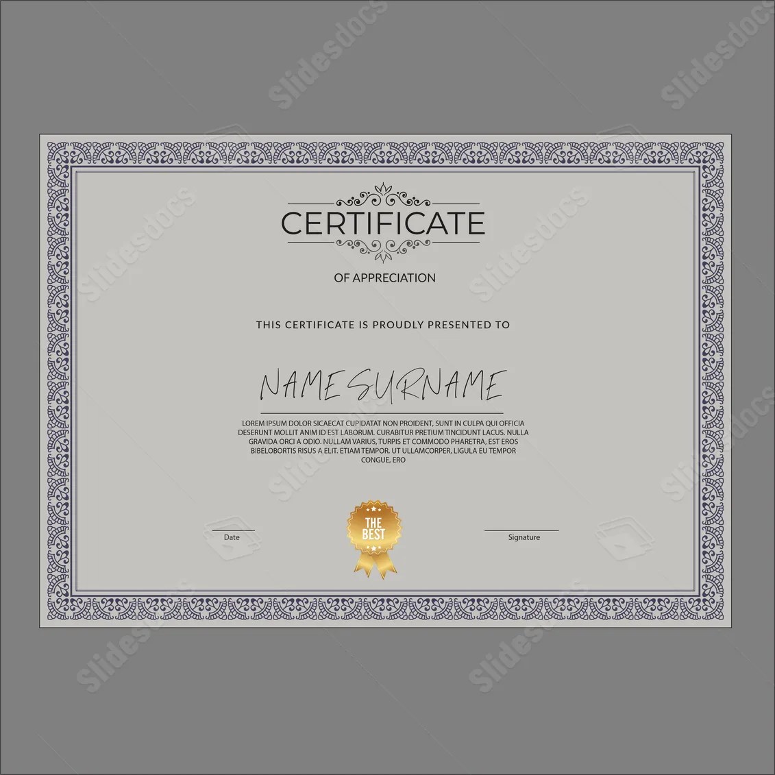 Certificate Course Ready To Print Diploma Cool Abstract Classic Word