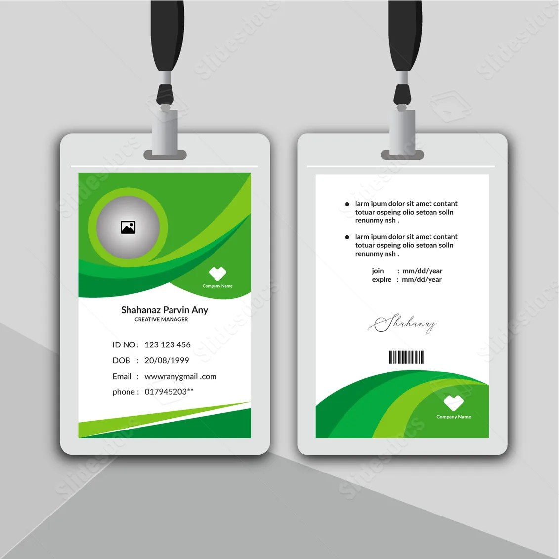 Professional Business ID Card Design Word Template And Google Docs For