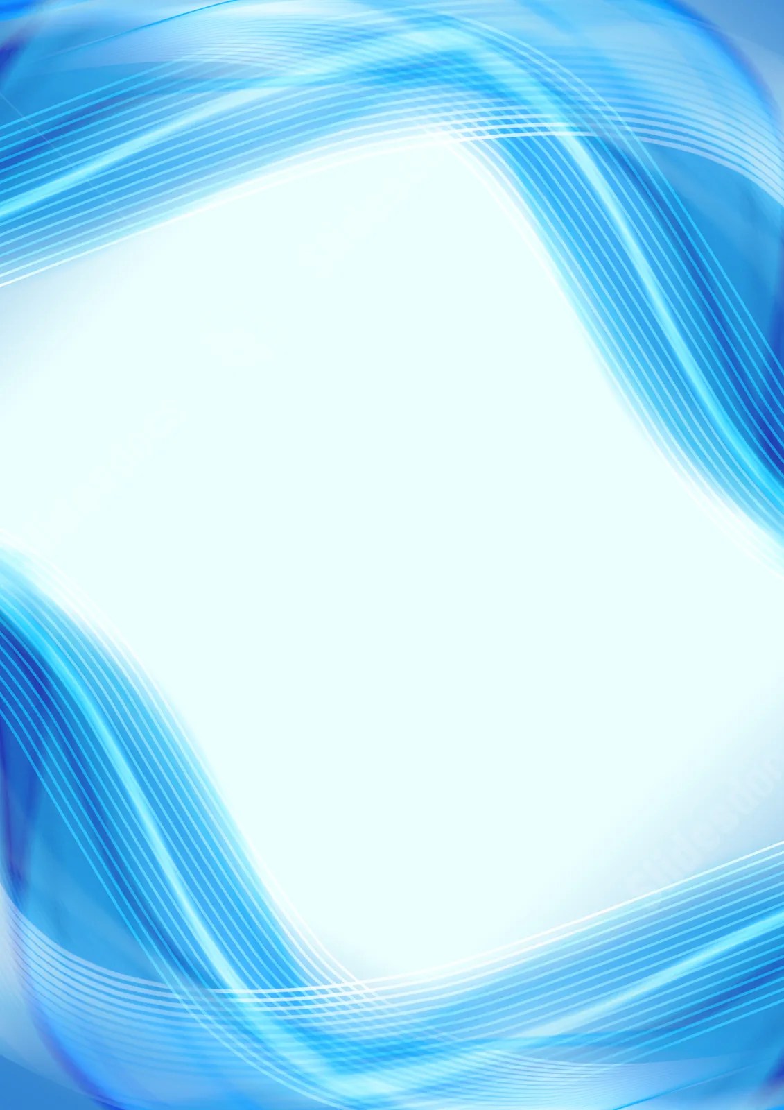 Business Style Abstract Blue Wave Page Border Background Word Template