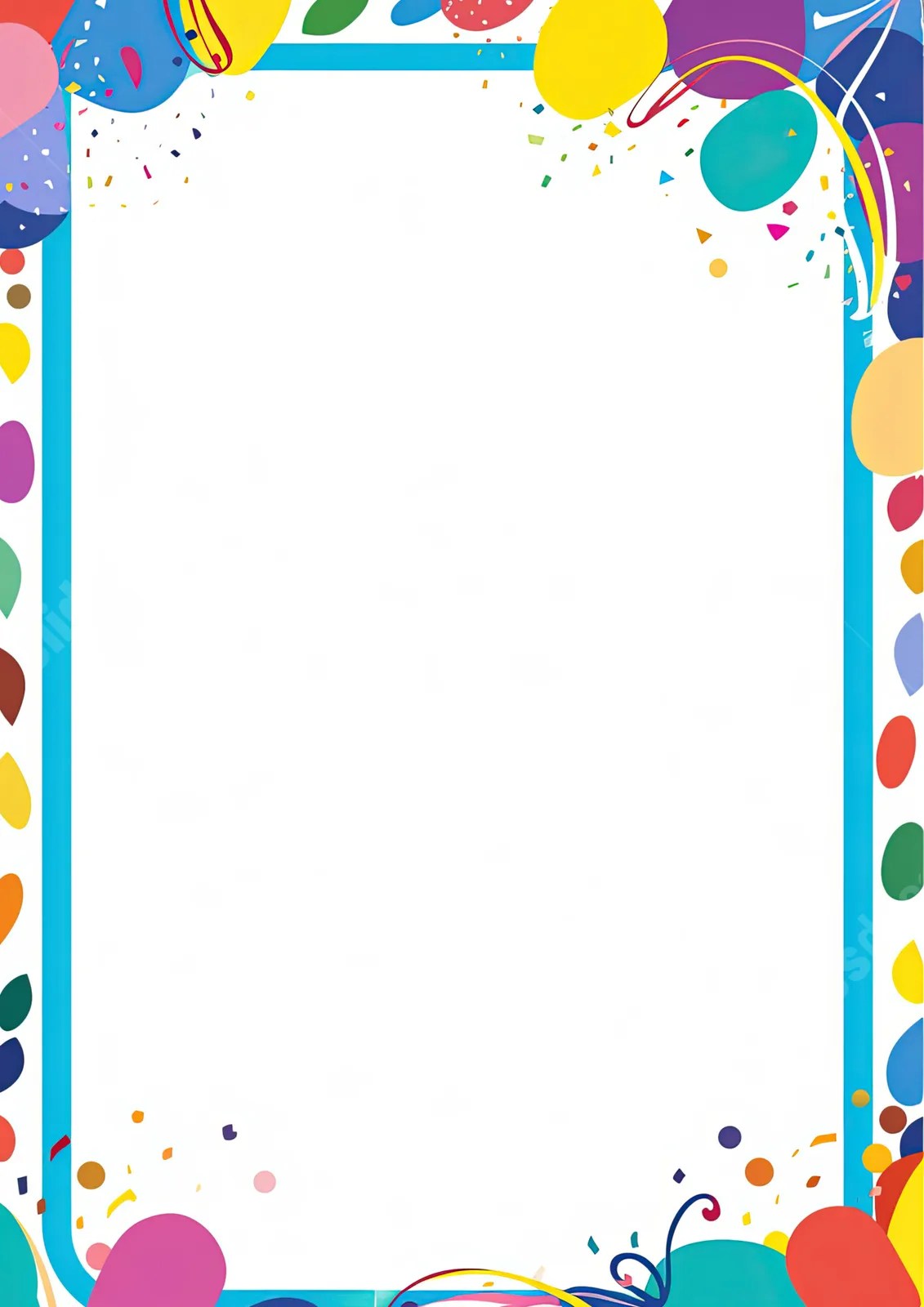 Frame Colorful Confetti Handprints Word Template And Google Docs For
