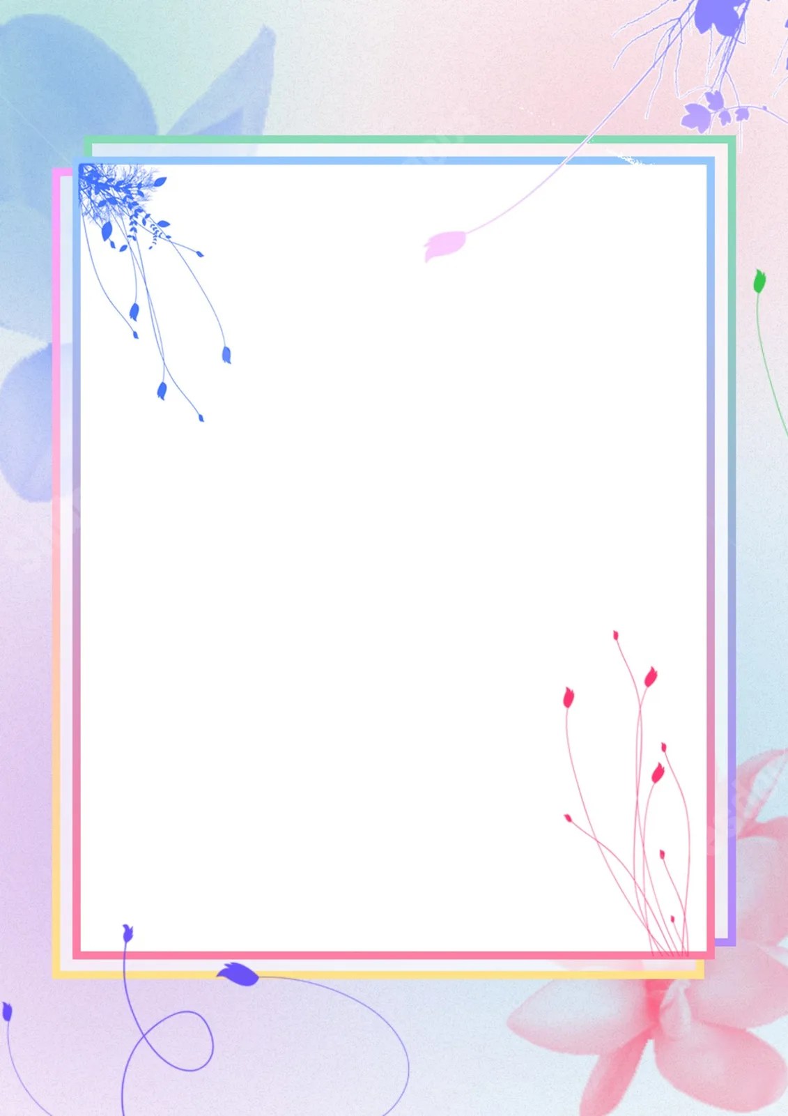 Frame With An Elegant Texture Of Beautiful Gradient Flower Lines Page