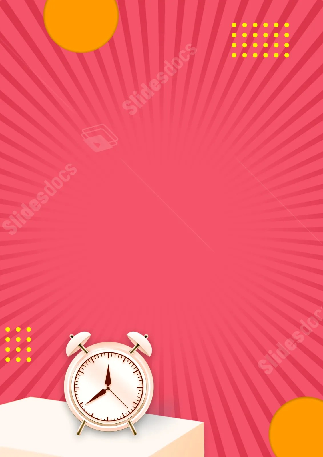 Geometric Alarm Clock With A Red Dot Page Border Background Word