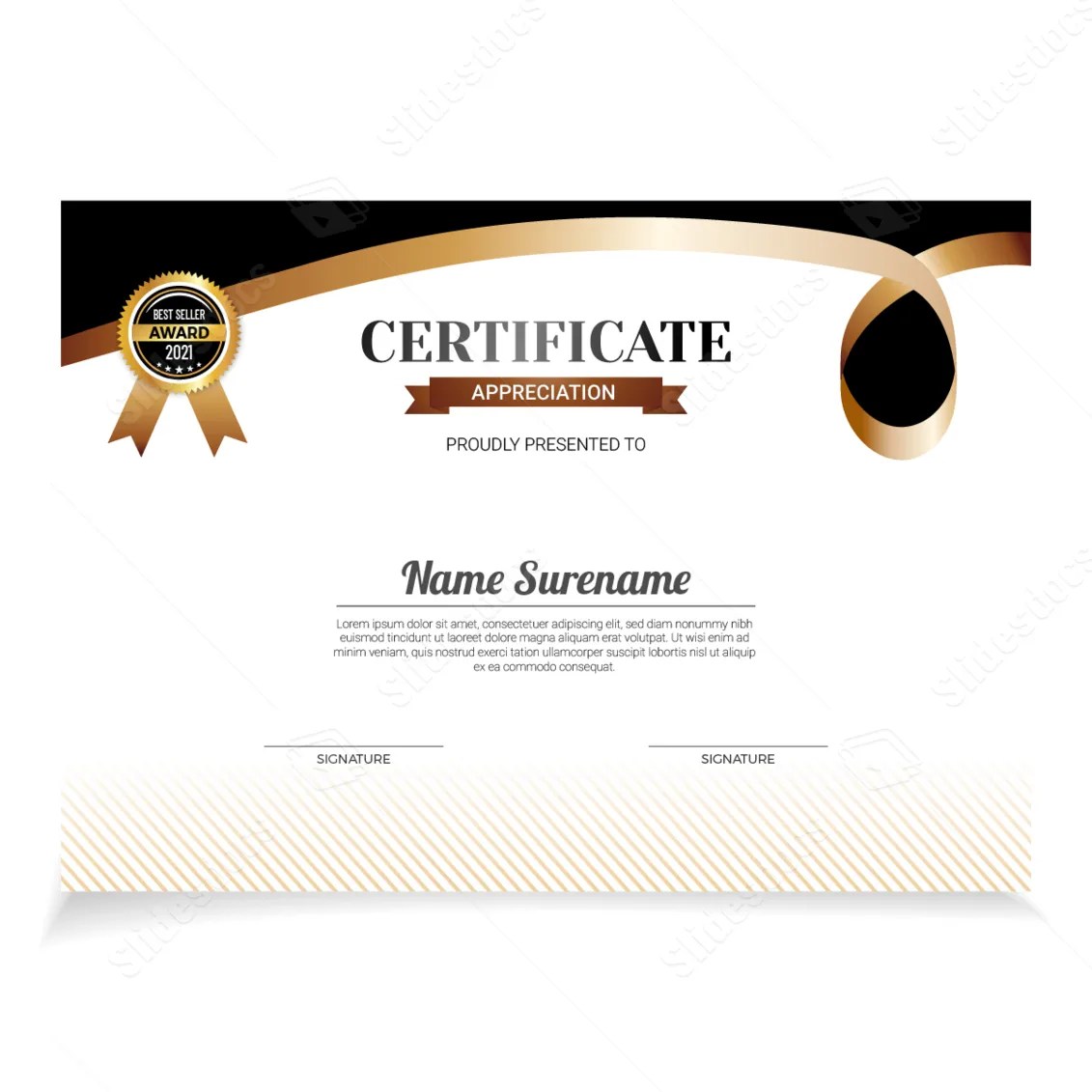 Gold Certificate Frame Sign Border Elegant Word Template And Google