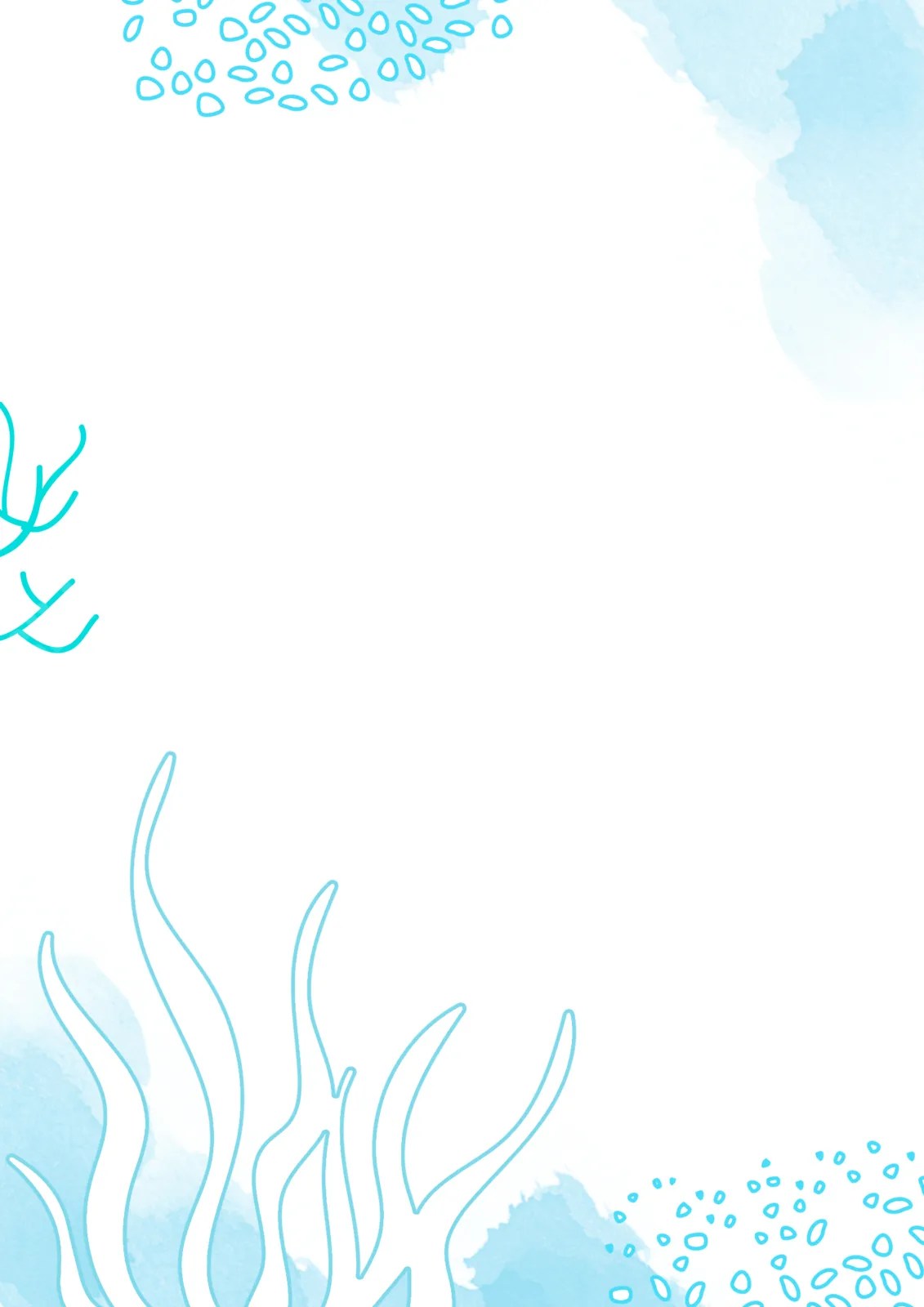 Ocean In Blue Watercolor Page Border Background Word Template And Google Docs For Free Download