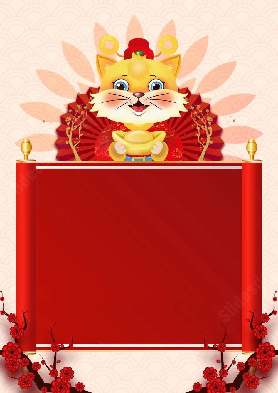 Red Lanterns And The Vietnamese New Year Of The Cat Page Border