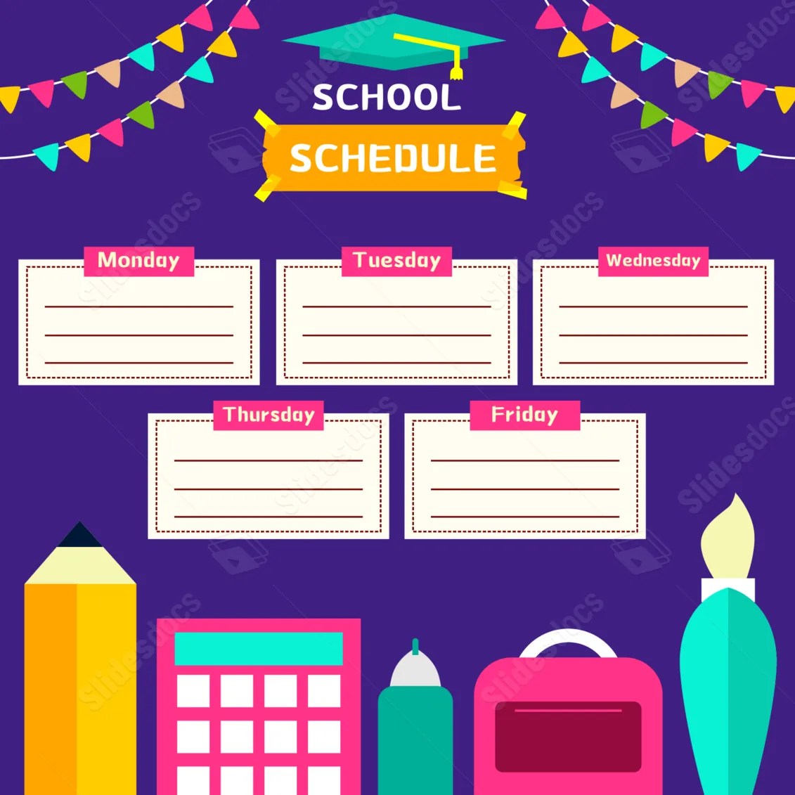 Schedule Education Class Schedules Table Editable Word Template And