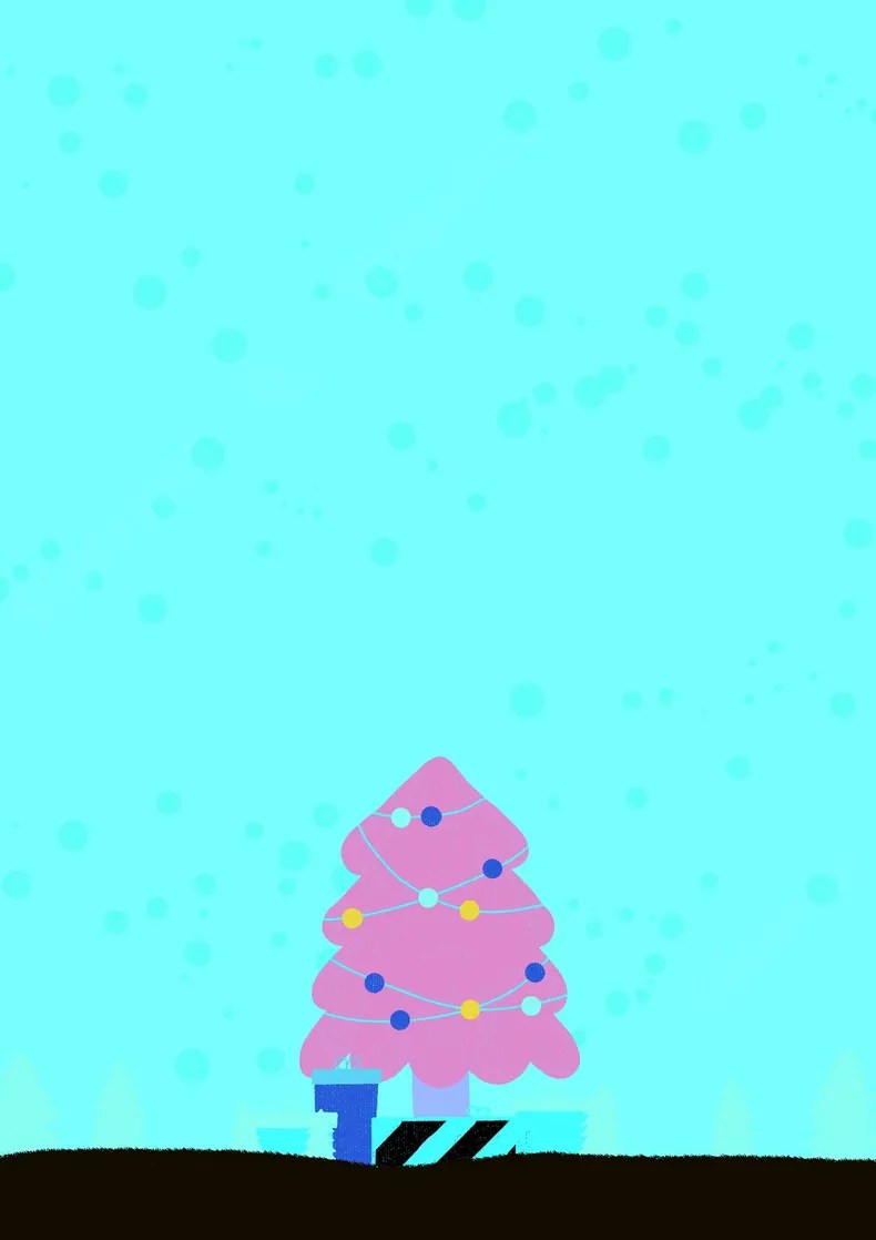Simple Red Christmas Tree With A Cute Charm Page Border Background Word