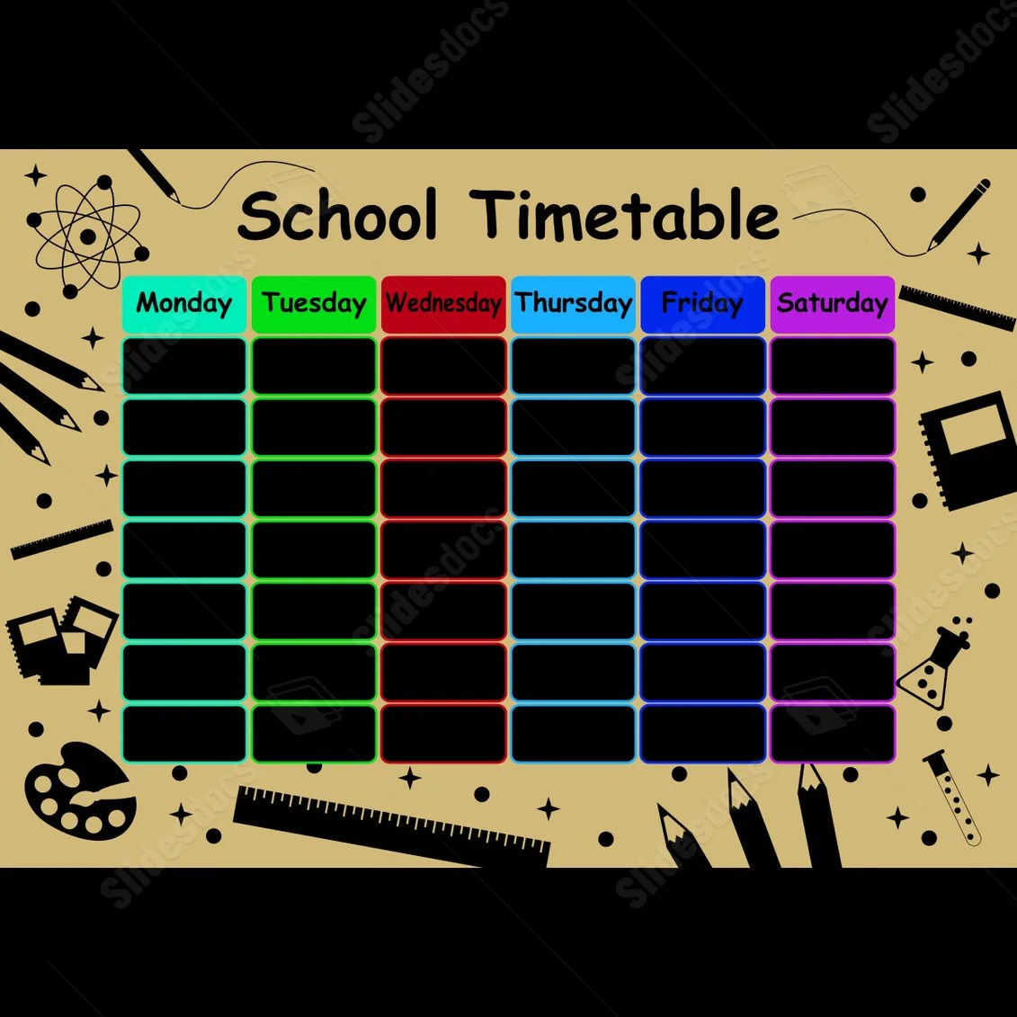 School Schedule For Returning To Classes Timetable Word Template And