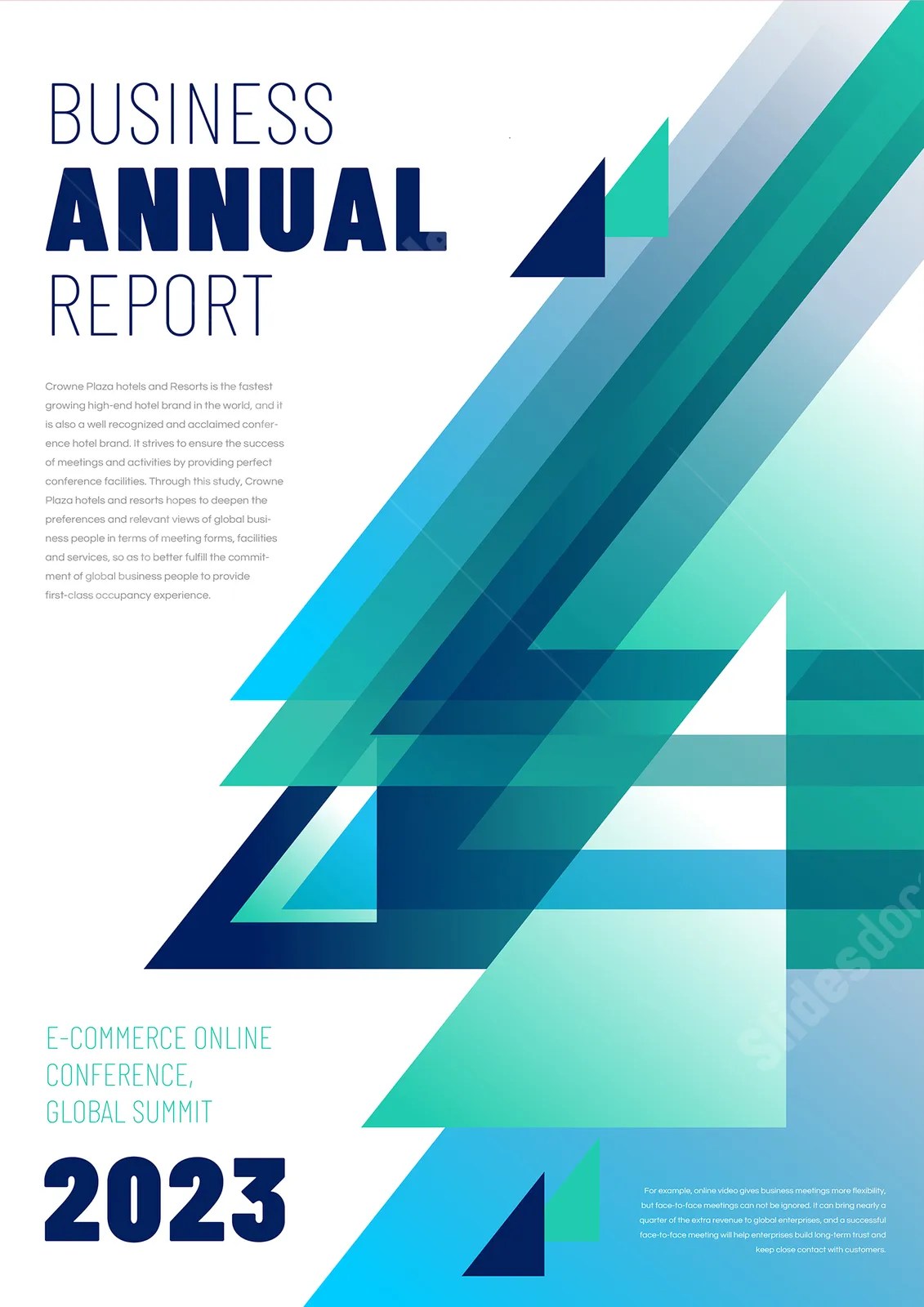 Yearend Business Report Cover Featuring Gradient Colors Word Template