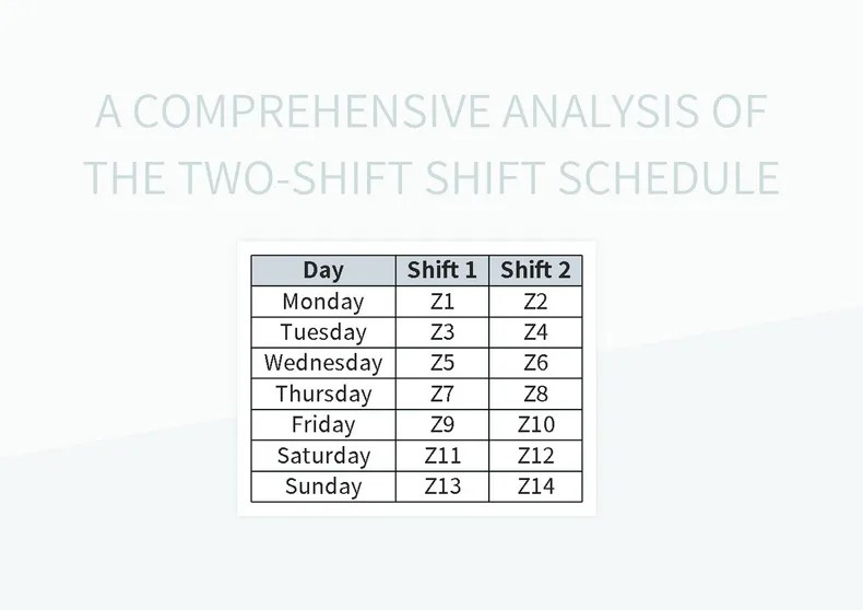 A Comprehensive Analysis Of The TwoShift Shift Schedule Excel Template