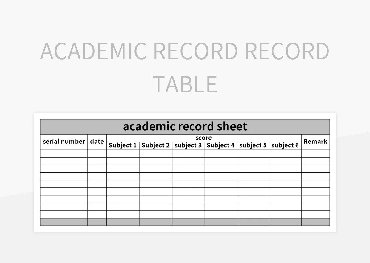 Free Academic Performance Record Sheet Templates For Google Sheets And