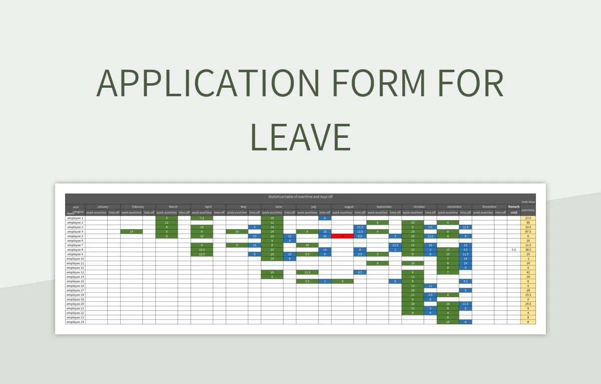 Employee Leave Form Application Form Excel Template And Google Sheets