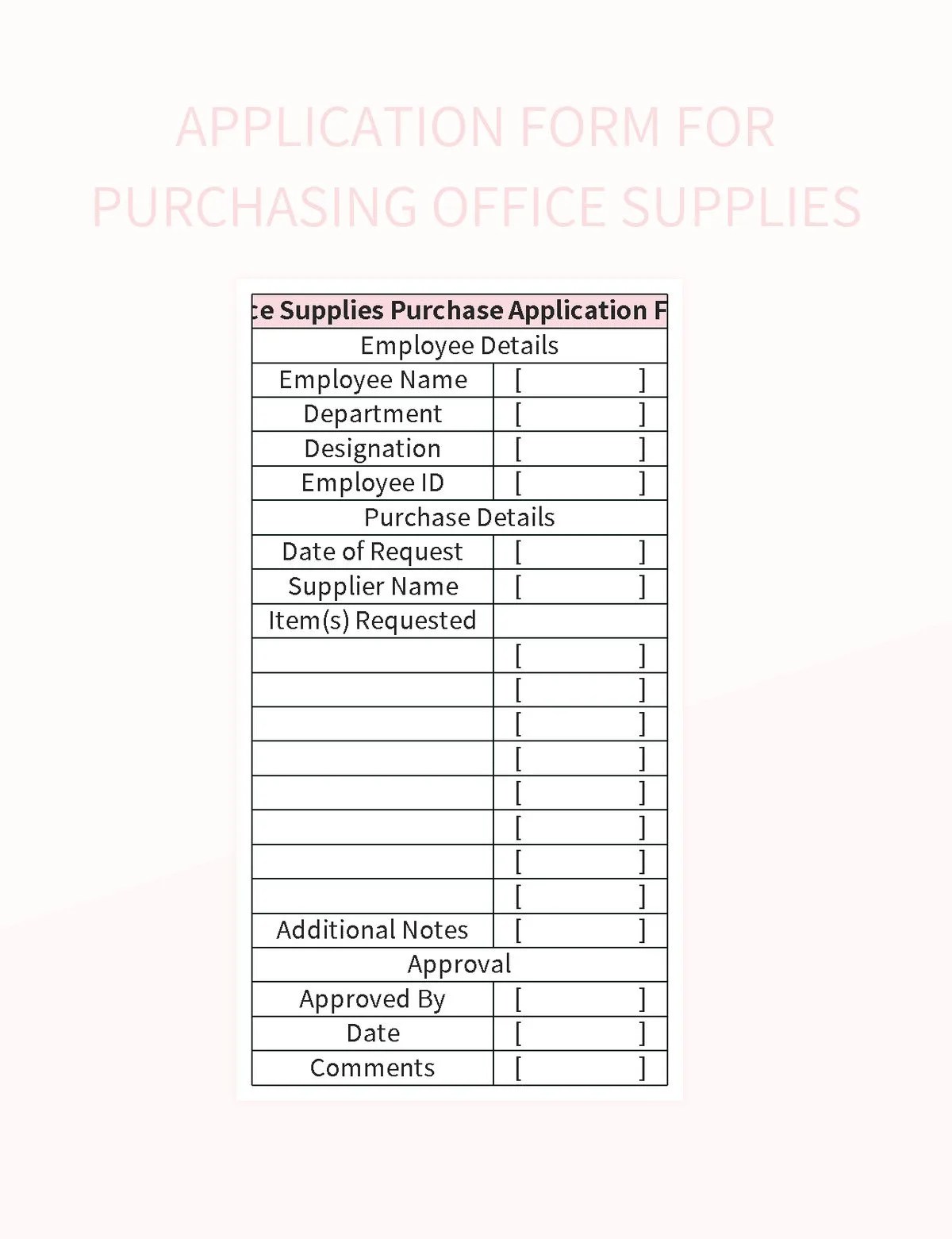 Office Supplies Purchase Requisition Form Excel Template And Google