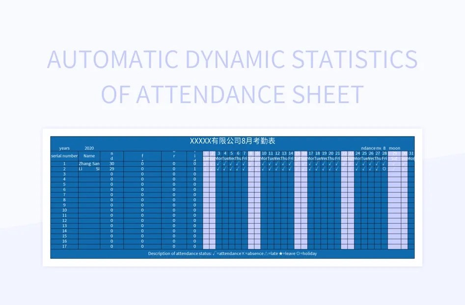 Automatic Dynamic Statistics Of Attendance Sheet Excel Template And Google Sheets File For Free Automatic Dynamic Statistics Of Attendance Sheet Excel Template And Google Sheets File For Free
