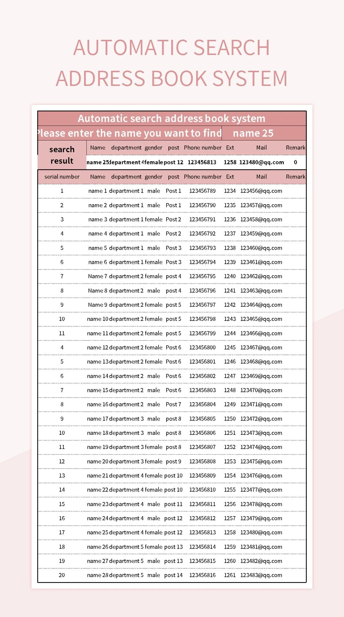 Free Address Book System Templates For Google Sheets And Microsoft