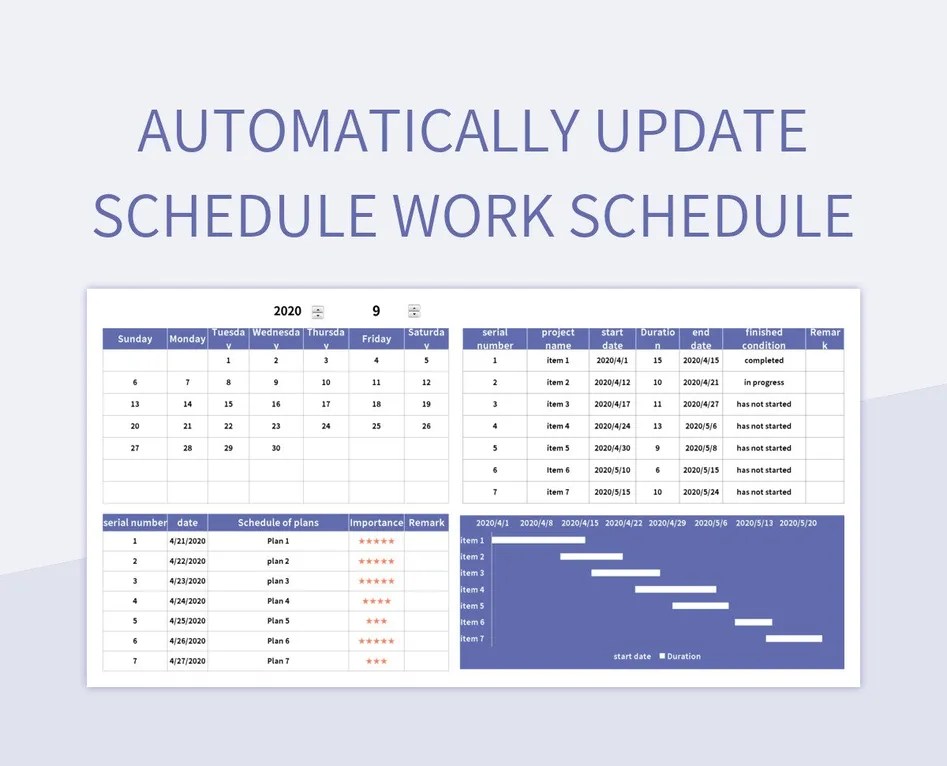 Automatically Update Schedule Work Schedule Excel Template And Google